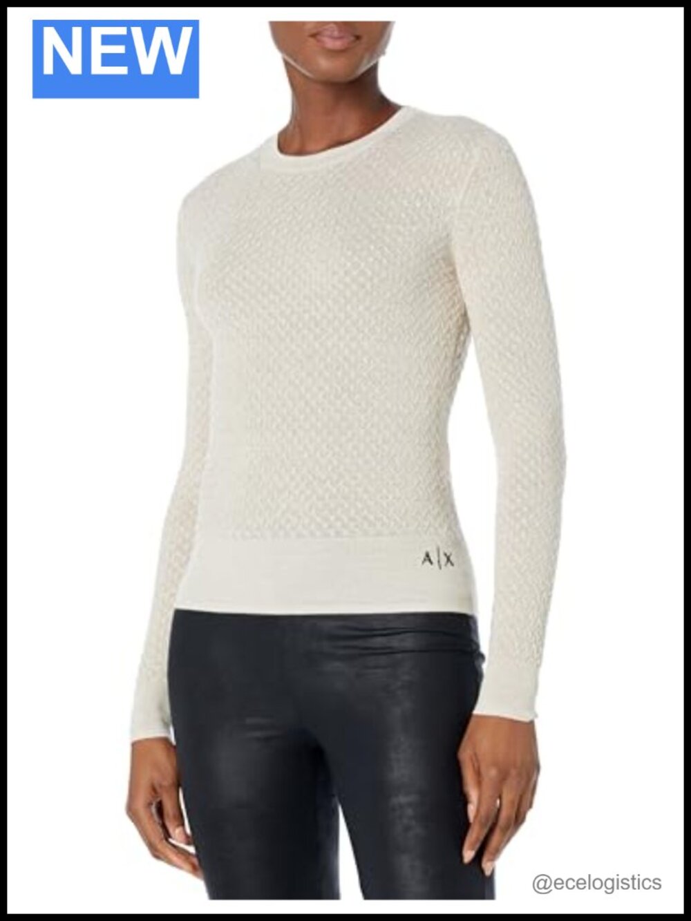 Women's Wool Blend Fitted Pullover Sweater Crew Neck Long Sleeve